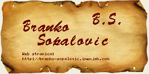 Branko Šopalović vizit kartica